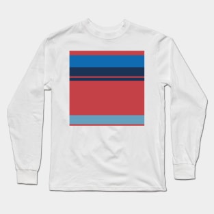 A soft merger of Dark Blue Grey, Reddish, Nice Blue and Cerulean Frost stripes. Long Sleeve T-Shirt